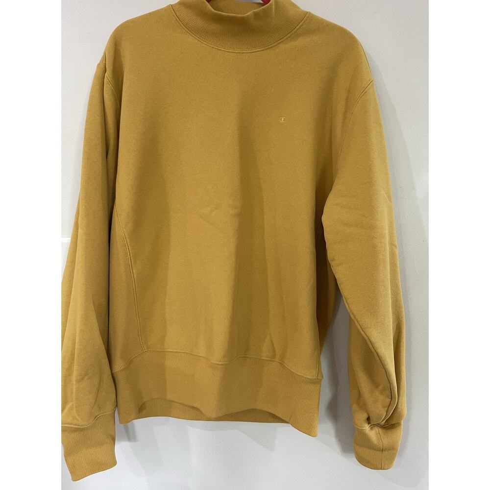 Champion‎ Reverse Weave Sweatshirt Size Med Mens Women’s Mustard Yellow Pullover